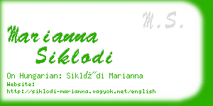 marianna siklodi business card